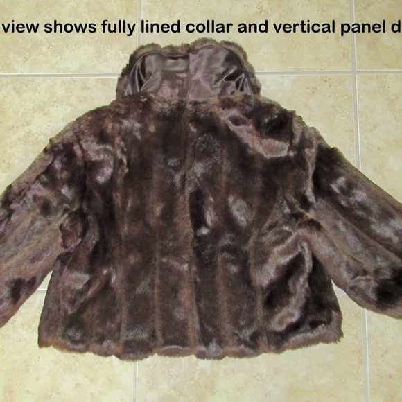Sz S Faux Fur bolero jacket, Ann Taylor Loft, Dark brown, Collar, Half sleeves - Picture 6 of 11